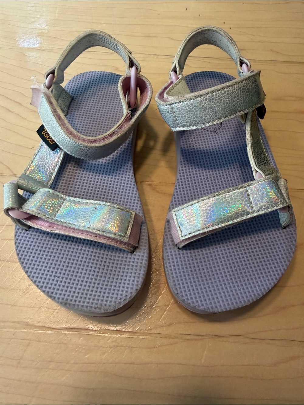 Kids TEVA Iridescent Silver-Purple Sandals